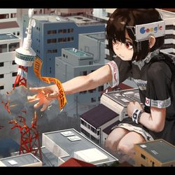 This is a pixiv picture whose title is でこぴん.