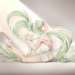This is a pixiv picture whose title is 初音ミク v1 (VOCALOID V2).