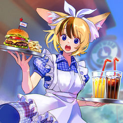 This is a pixiv picture whose title is ウェイトレスのバイト.