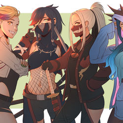 This is a pixiv picture whose title is Monster Hunter Girls 01.