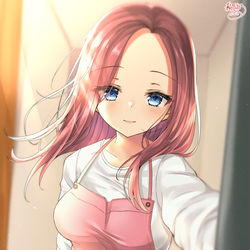 This is a pixiv picture whose title is 「おかえり。ご飯にする？お風呂にする？それとも…」.