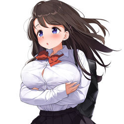 This is a pixiv picture whose title is おっぱいを抱えながら走る子.