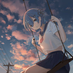 This is a pixiv picture whose title is レム.