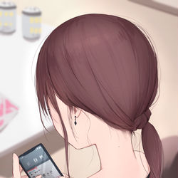 This is a pixiv picture whose title is うなじが綺麗な彼女.