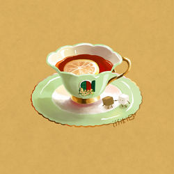 This is a pixiv picture whose title is 食後のレモンティー.