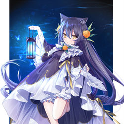 This is a pixiv picture whose title is 黒猫な闇夜の案内人.