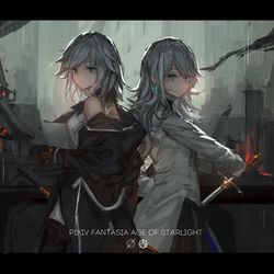 This is a pixiv picture whose title is 【PFAOS】雨に耐える.
