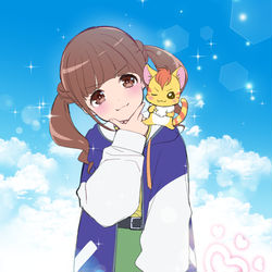 This is a pixiv picture whose title is ひなたとニャトラン.