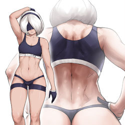 This is a pixiv picture whose title is 2B x Ｔバックスパッツ.