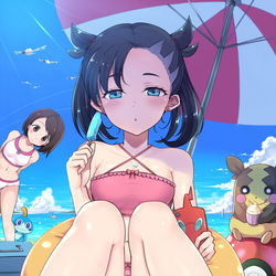 This is a pixiv picture whose title is 浜辺でくつろぐ系マリィちゃん.