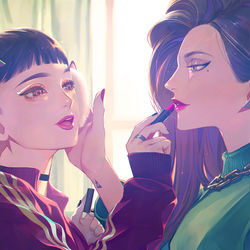 This is a pixiv picture whose title is makeup.