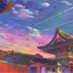 This is a pixiv picture whose title is 飛行機雲.