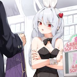 This is a pixiv picture whose title is Bunny girl.