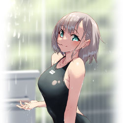 This is a pixiv picture whose title is 髪の毛食べちゃってる.