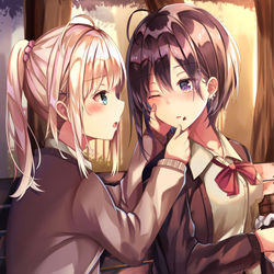 This is a pixiv picture whose title is 放課後の二人.