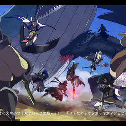 This is a pixiv picture whose title is 【PFAOS】混戦【星の船の残骸】.