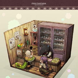 This is a pixiv picture whose title is 【PFAOS】コヒーブレイク.