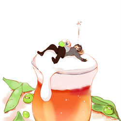 This is a pixiv picture whose title is ビールと枝豆.