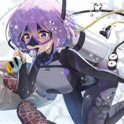 This is a pixiv picture whose title is ダイビングしマシュ!.