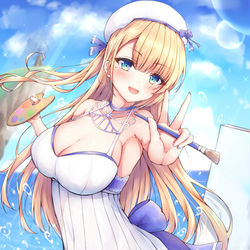 This is a pixiv picture whose title is 絵描きちゃん.
