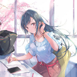 This is a pixiv picture whose title is 『隣の女のおかげでいつの間にか大学生活が楽しくなっていた』.
