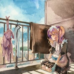 This is a pixiv picture whose title is 無心　雑用係.