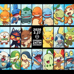 This is a pixiv picture whose title is ポケモン24周年！！.