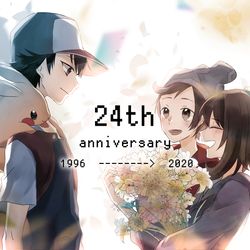 This is a pixiv picture whose title is ポケモン24周年.