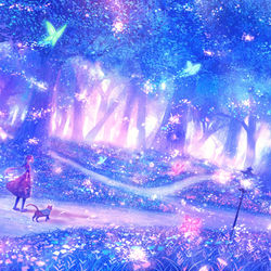 This is a pixiv picture whose title is 輝憶の森.