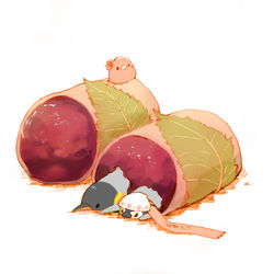 This is a pixiv picture whose title is ペンギン桜餅.