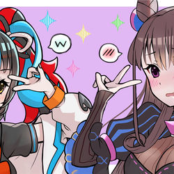 This is a pixiv picture whose title is 【FGO】清少納言にキラキラを教わる紫式部.
