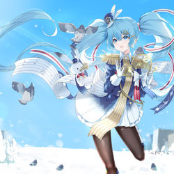 This is a pixiv picture whose title is 広場で唄.