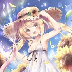 This is a pixiv picture whose title is ヒマワリの水遊び.