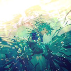 This is a pixiv picture whose title is 『泡沫に眠る』.
