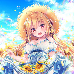 This is a pixiv picture whose title is 🌻ひまわり畑に咲く笑顔🌻.