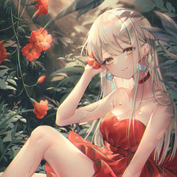 This is a pixiv picture whose title is 🌺🌿.