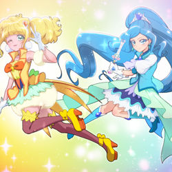 This is a pixiv picture whose title is CURE FONTAINE ＆ CURE SPARKLE.