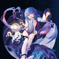 This is a pixiv picture whose title is 【仕事絵】少女前線 SPP-1 「蓝莲夜」.
