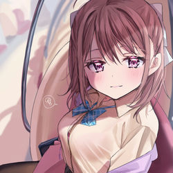 This is a pixiv picture whose title is 君に早く会いたくて、ちょっと早起きしたんだよ……なんてね😛.