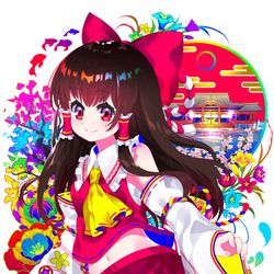 This is a pixiv picture whose title is カラフルな博麗霊夢.