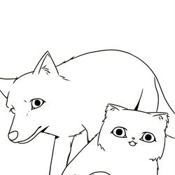 This is a pixiv picture whose title is Hush Hush　ぬりえ.