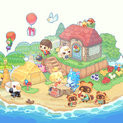 This is a pixiv picture whose title is あつまれ.