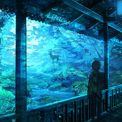 This is a pixiv picture whose title is 青.