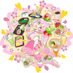 This is a pixiv picture whose title is 🌸桜ミク×アニメイトカフェ🌸.