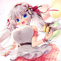 This is a pixiv picture whose title is 「ご主人さま、今年もありがとー！」.