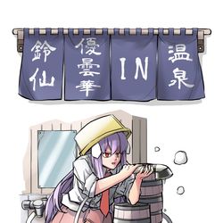 This is a pixiv picture whose title is 【新刊情報】『鈴仙・優曇華・IN・温泉』.