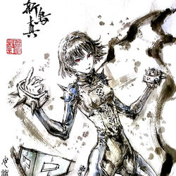 This is a pixiv picture whose title is 【極道畫師】新島真.