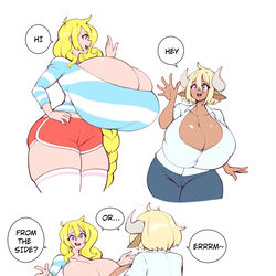 This is a pixiv picture whose title is Big boob problems.
