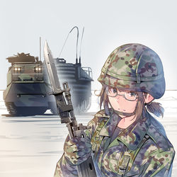 This is a pixiv picture whose title is 女性自衛官.