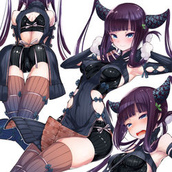 This is a pixiv picture whose title is 縦セタ楊貴妃ちゃん　黒インナー差分.